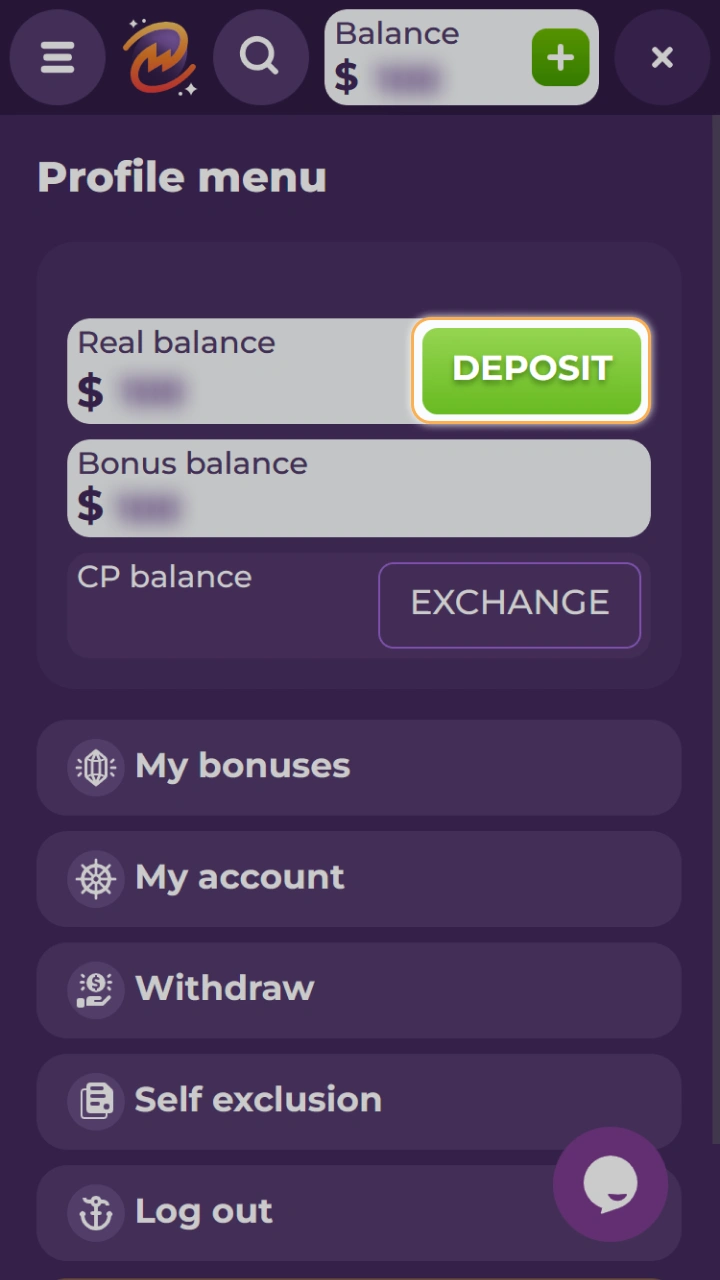 Open the cashier section at MilkyWay Casino to quickly make a deposit and start playing right away.